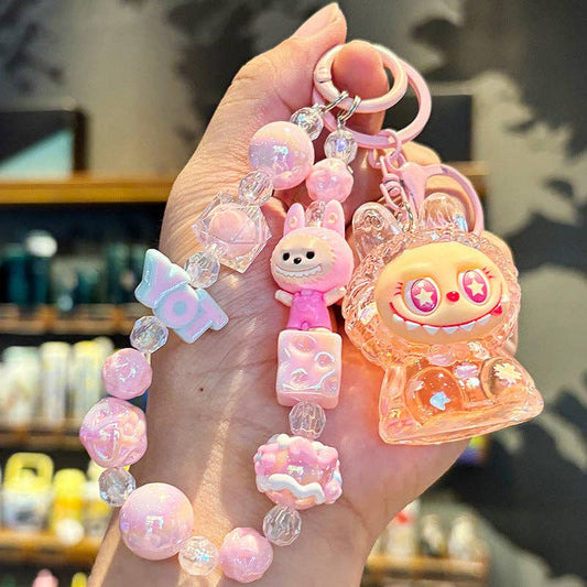 Little Trendy - Crystal Quicksand Labubu Keychain Bag Pendant
